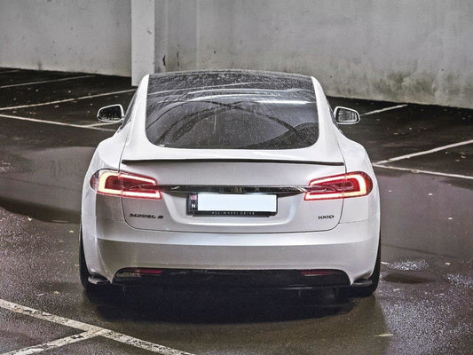 Heck Ansatz Flaps Diffusor für Tesla Model S Facelift Carbon Look