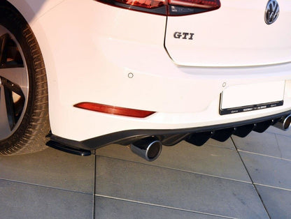 Heck Ansatz Flaps Diffusor für VW GOLF 7 GTI FACELIFT schwarz matt
