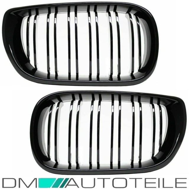 Kühlergrill Schwarz Glanz Doppelsteg passt für BMW E46 Limo Touring 01-05 auch M