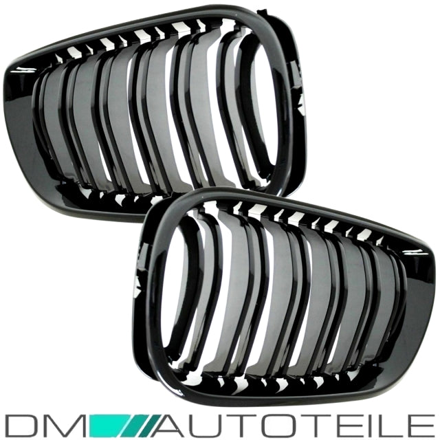 Kühlergrill Schwarz Glanz Doppelsteg passt für BMW E46 Limo Touring 01-05 auch M