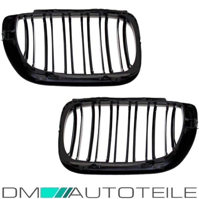 Kühlergrill Schwarz Glanz Doppelsteg passt für BMW E46 Limo Touring 01-05 auch M