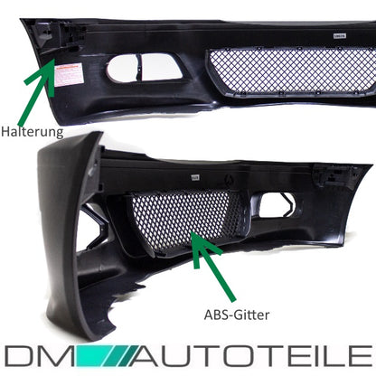 Sport Stoßstange Vorne passt für BMW E46 Vorfacelift + Nebelscheinwerfer nicht M3