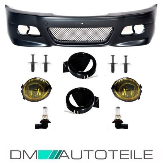 Sport Stoßstange Vorne passt für BMW E46 Vorfacelift + Nebellampen Gelb kein M3