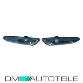 Seitenblinker Set Klarglas Schwarz passend für BMW E46 Limousine Touring Bj 01-05