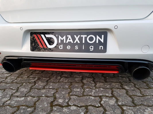 Mittlerer Diffusor Heck Ansatz für VW GOLF Mk7 GTI CLUBSPORT schwarz Hochglanz