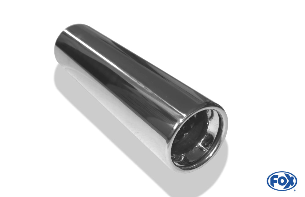 FOX Anschweißendrohr Typ 13 Ø 80 mm / Länge: 300 mm  - rund / eingerollt / gerade / mit Absorber
