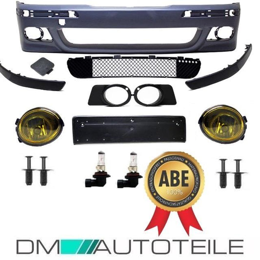 SET Sport STOßSTANGE vorne passt für BMW E39 nicht M5 M +Nebel Gelb+NIETEN+*ABE
