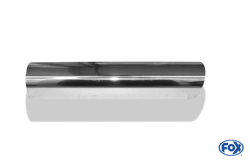 FOX Anschweißendrohr Typ 15 Ø 90 mm / Länge: 400 mm  - rund / uneingerollt / 15° abgeschrägt / mit Absorber