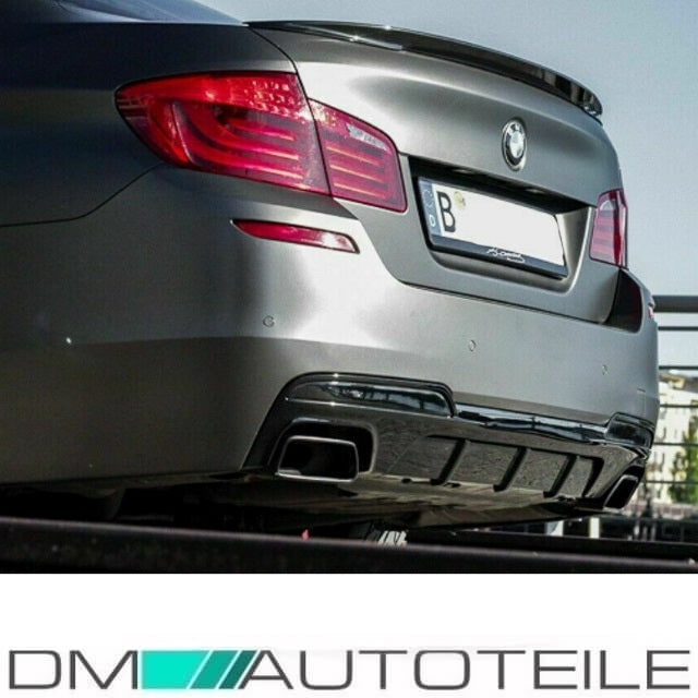 Schwarz Auspuffblenden SET eckig + Zubehör passend für BMW F10 F11 550 M-Paket
