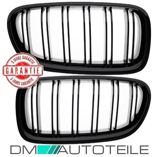 SET Kühlergrill Grill Schwarz Glanz Doppelsteg passend für BMW F10 F11 auch M M5