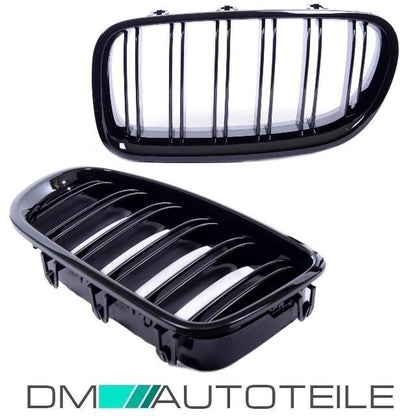 SET Kühlergrill Grill Schwarz Glanz Doppelsteg passend für BMW F10 F11 auch M M5