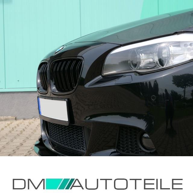 SET Kühlergrill Grill Schwarz Glanz Doppelsteg passend für BMW F10 F11 auch M M5
