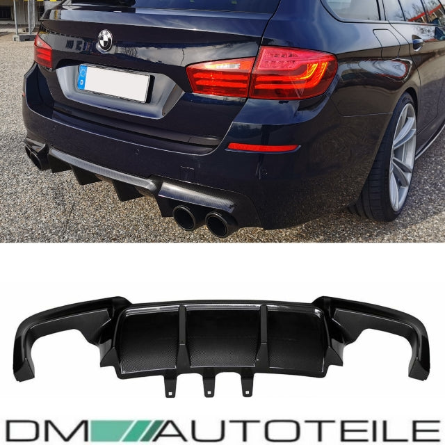 Umbau Diffusor Carbon hochglanz 4-Rohr passend für BMW 5er F10 F11 mit M-Paket Performance+ABE