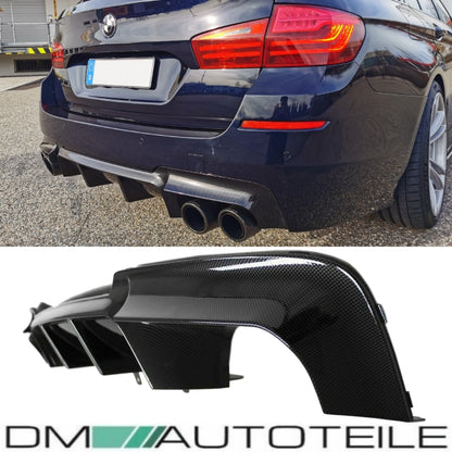 Umbau Diffusor Carbon hochglanz 4-Rohr passend für BMW 5er F10 F11 mit M-Paket Performance+ABE