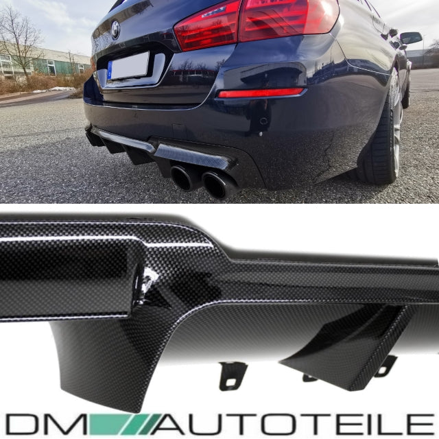 Umbau Diffusor Carbon hochglanz 4-Rohr passend für BMW 5er F10 F11 mit M-Paket Performance+ABE