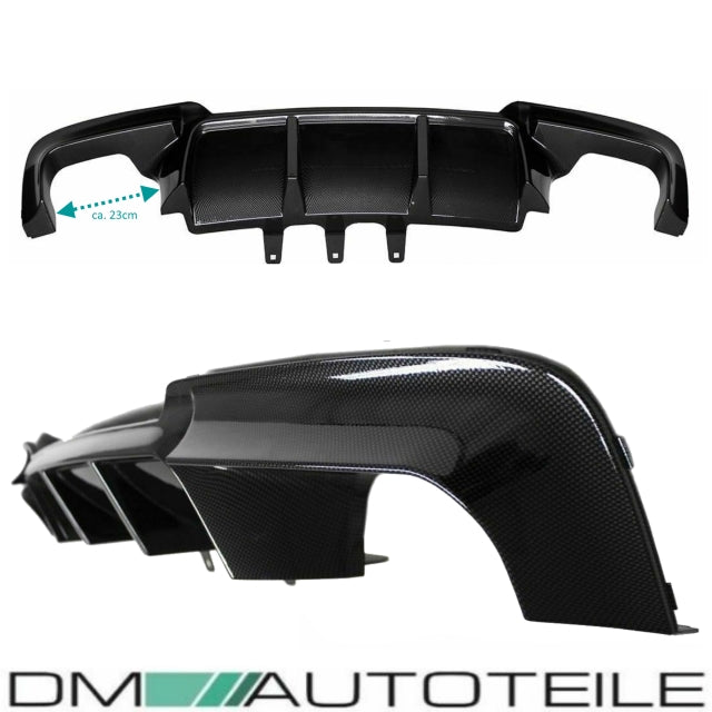 Umbau Diffusor Carbon hochglanz 4-Rohr passend für BMW 5er F10 F11 mit M-Paket Performance+ABE