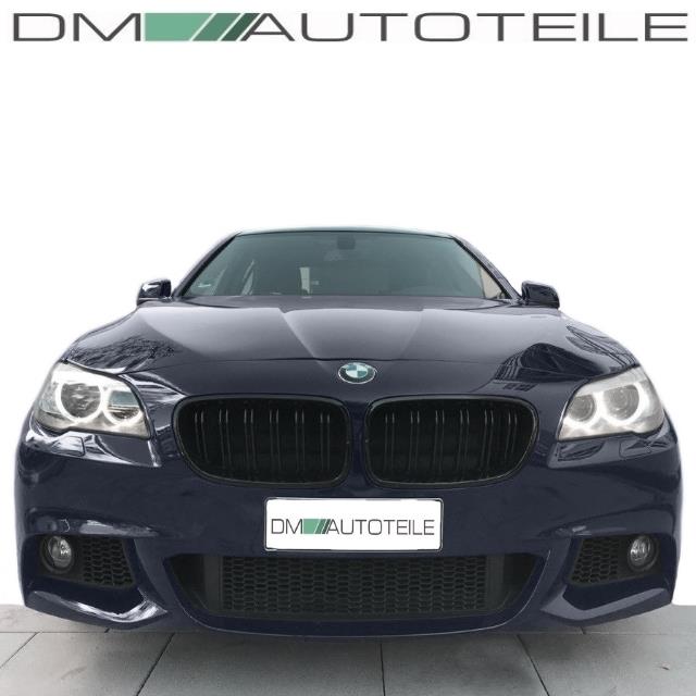 Umbau Sport Stoßstange vorne + Doppelsteg Kühlergrill Schwarz passt für BMW 5er F10 F11 Serie & M-Paket