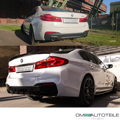 Umbau Sport-Performance Schwarz Matt Spoiler + Diffusor +Ansätze passend für BMW G30 G31 mit M-Paket +ABE
