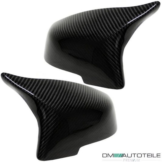 Spiegelkappen SET Echt Carbon Glanz passend für BMW F10 F11 F07 F18 F06 F12 F13