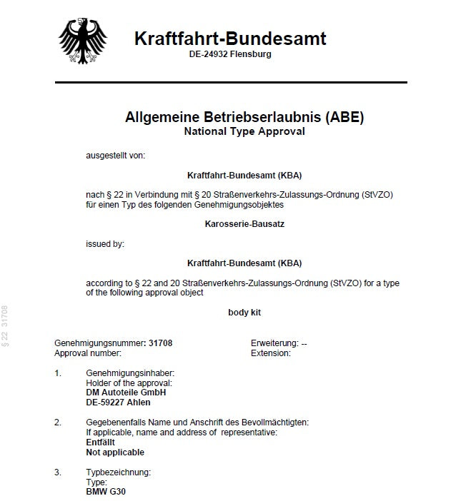Sport-Performance Seitenschweller Leisten +Folie Ansätze passt für BMW G30 G31 M