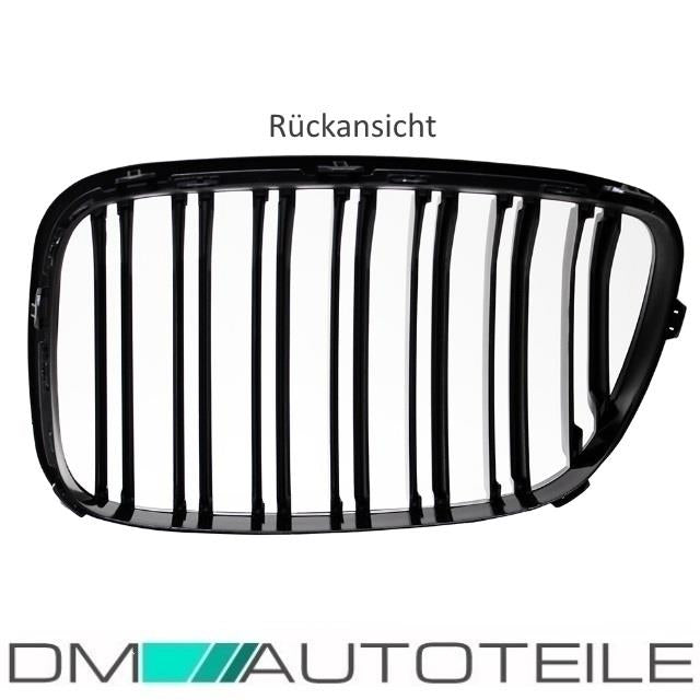 Doppelsteg Kühlergrill Schwarz GLANZ Performance passt für BMW 5er F07 GT 08-17