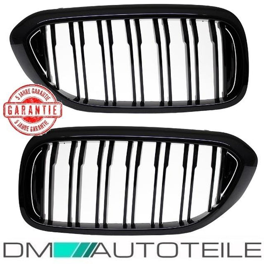 Doppelsteg Kühlergrill Schwarz GLANZ Performance passt für BMW 5er G30 G31 2017>