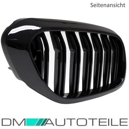 Doppelsteg Kühlergrill Schwarz GLANZ Performance passt für BMW 5er G30 G31 2017>