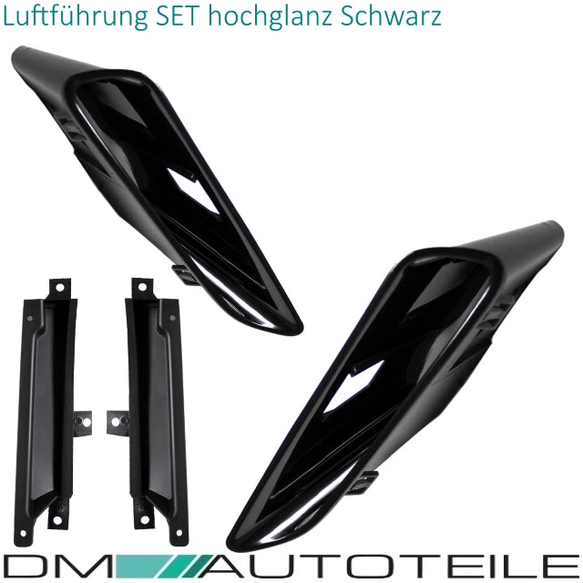 Sport Kotflügel SET + Zubehör Hochglanz Schwarz passend für BMW G30 G31 auch M5