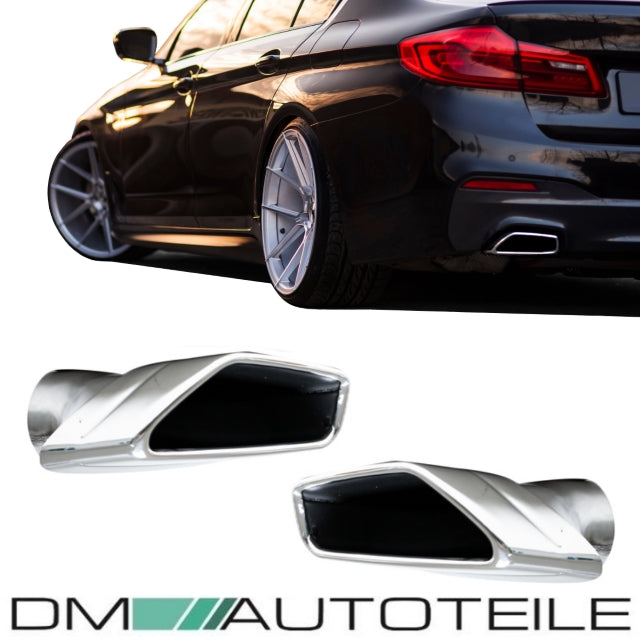 Auspuffblenden Trapez SET Chrom passt für BMW 5er G30 G31 nur M-Paket 520-540