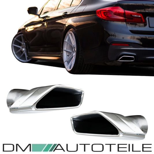 Auspuffblenden Trapez SET Chrom passt für BMW 5er G30 G31 nur M-Paket 520-540