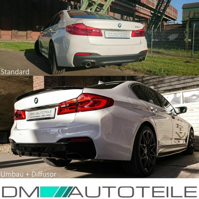 Satz Auspuffblenden Schwarz Glanz Oval passt für BMW 5er G30 / G31 Bj ab 2017 nur mit M-Paket M550