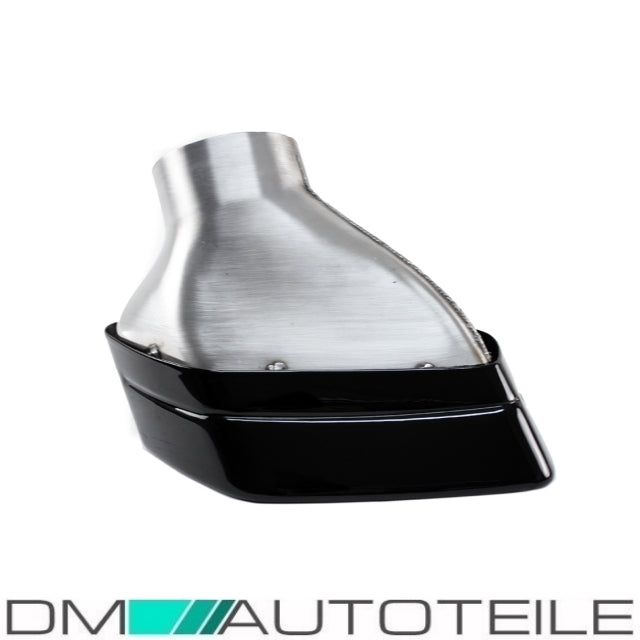 Satz Auspuffblenden Schwarz Glanz Oval passt für BMW 5er G30 / G31 Bj ab 2017 nur mit M-Paket M550