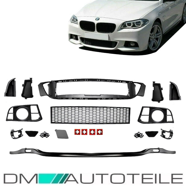 SET Zubehör Set Komplett für Stoßstange vorne passend für BMW 5er F10 F11 LCI mit M-Paket 13-17