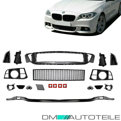 SET Zubehör Set Komplett für Stoßstange vorne passend für BMW 5er F10 F11 LCI mit M-Paket 13-17