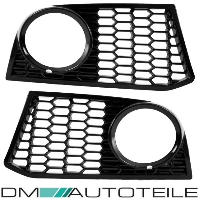 Set Stoßstangengitter 3-teilig mittig, rechts, links Schwarz Glanz nur für BMW 5er F10 F11 mit M-Paket 10-13