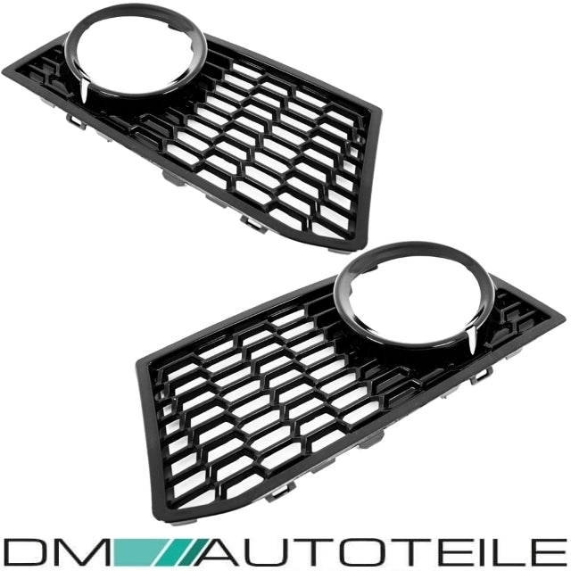 Set Stoßstangengitter 3-teilig mittig, rechts, links Schwarz Glanz nur für BMW 5er F10 F11 mit M-Paket 10-13