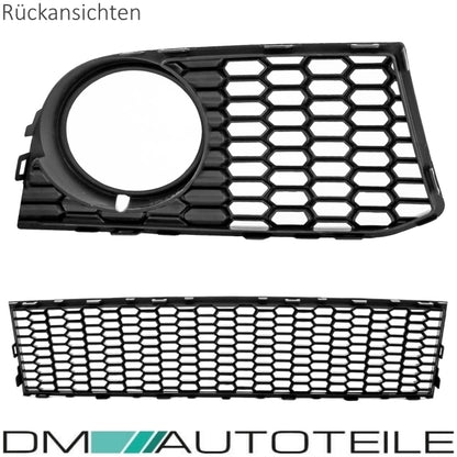Set Stoßstangengitter 3-teilig mittig, rechts, links Schwarz Glanz nur für BMW 5er F10 F11 mit M-Paket 10-13