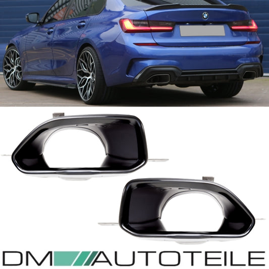 Sport-Performance Satz Auspuffblenden Schwarz passt für BMW 3er G20 G21 M-Paket 340i ab 2019