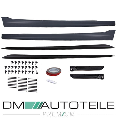 Set Sport Seitenschweller grundiert mit Ambiente Licht passt für BMW 3er G20 G21 Serie + M-Paket
