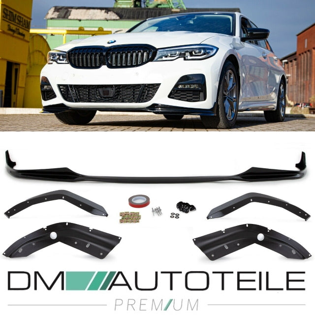 Sport-Performance Frontspoiler Lippe Schwarz glanz passt für BMW 3er G20 G21 M-Paket ab 2019
