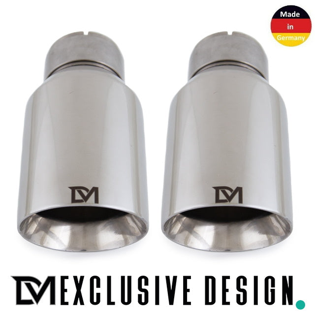 Set DM Exklusive Line Auspuffblenden Edelstahl Chrom Performance passend für BMW 5er F10 F11 535i 535d M-Paket