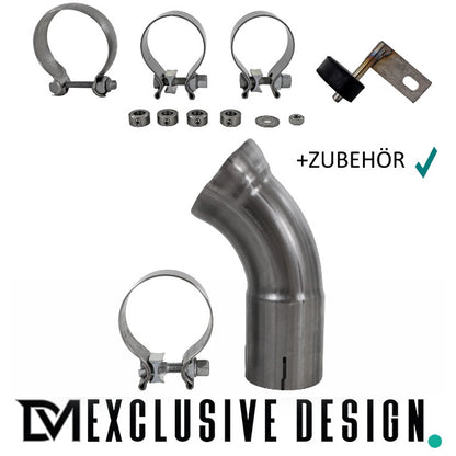DM Exklusive Line Edelstahl Auspuffanlage SET Germany* eckig Chrom+ Zubehör passend für BMW 5er F10 F11 für 520d-530d Dies...