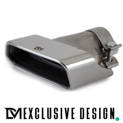 DM Exklusive Line Edelstahl Auspuffanlage SET Germany* eckig Chrom+ Zubehör passend für BMW 5er F10 F11 für 520d-530d Dies...