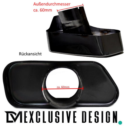 DM Exklusive Line Edelstahl Auspuffanlage SET Germany* eckig Schwarz+ Zubehör passend für BMW 5er F10 F11 für 520d-530d Di...