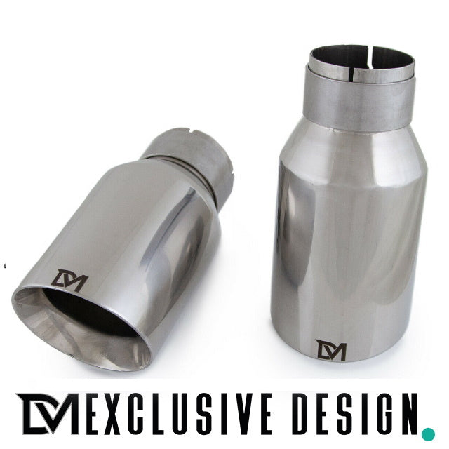DM Exklusive Line Auspuffanlage SET Rund Chrom+ Zubehör passend für BMW 5er F10 für 520d-530d Diesel 535d