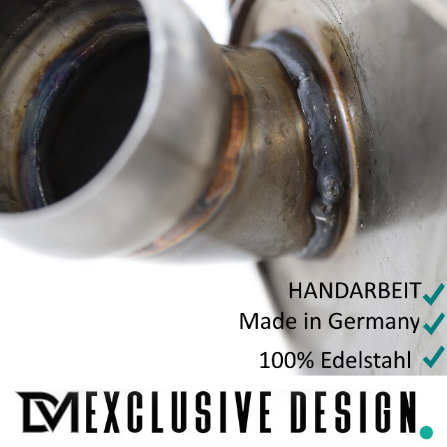 DM Exklusive Line Auspuffanlage SET Rund Chrom+ Zubehör passend für BMW 5er F10 für 520d-530d Diesel 535d
