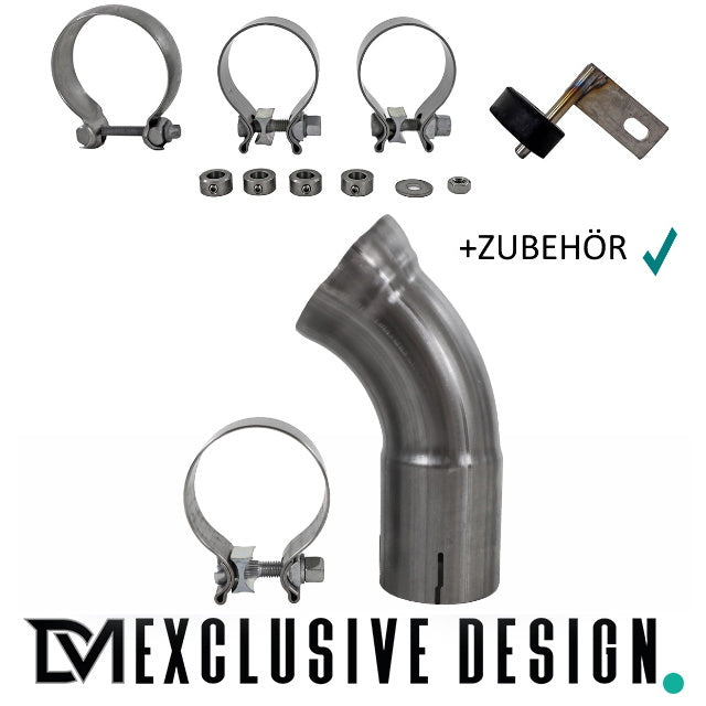 DM Exklusive Line Auspuffanlage SET Rund Chrom+ Zubehör passend für BMW 5er F10 für 520d-530d Diesel 535d