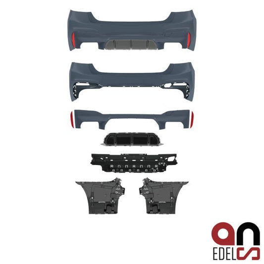 AN Sport Evo GT Umbau Stoßstange Hinten 6x PDC+ Duplex Diffusor passt für BMW 5er G30 nicht M5