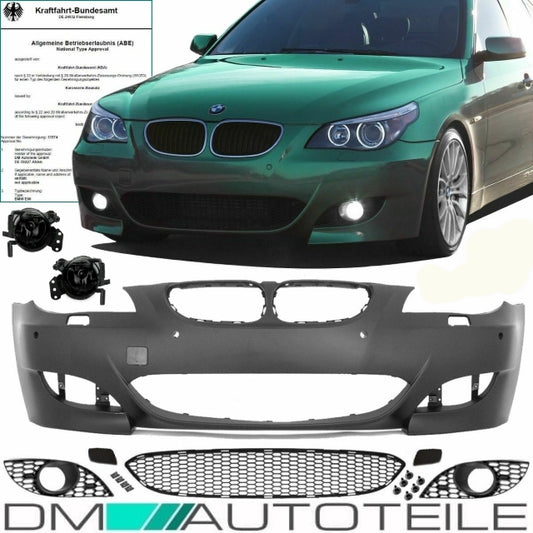 Sport Stoßstange SRA/PDC+Nebel Smoke 03-07 passt für BMW E60 E61 außer M5 +ABE*
