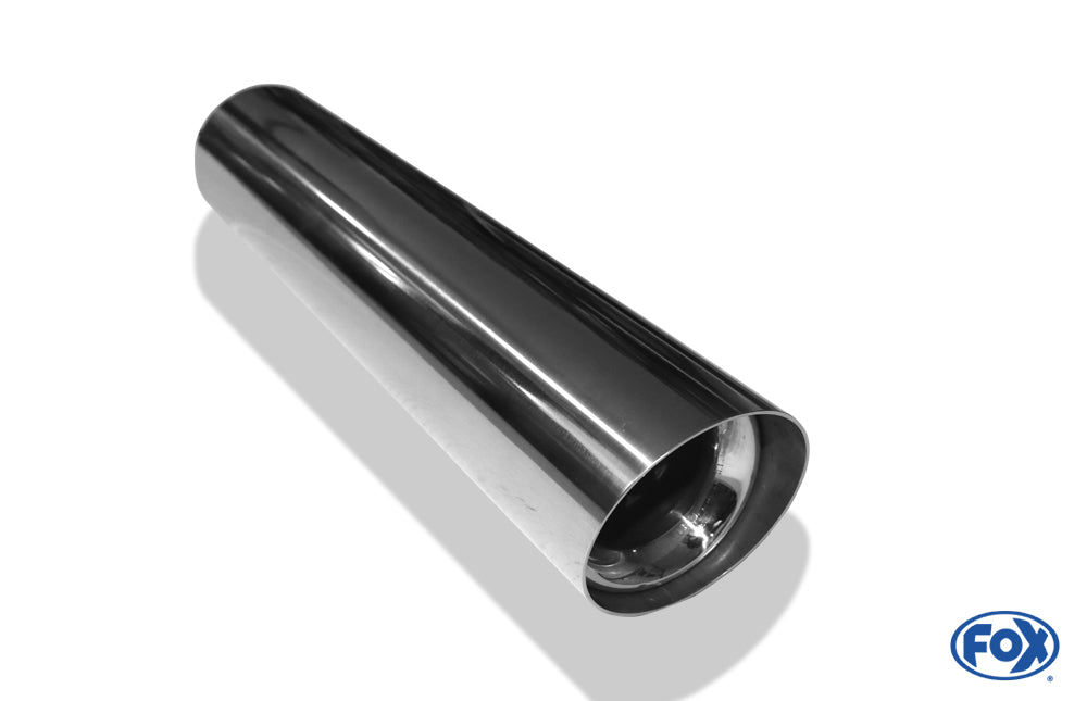 FOX Anschweißendrohr Typ 15 Ø 80 mm / Länge: 400 mm - rund / uneingerollt / 15° abgeschrägt / mit Absorber